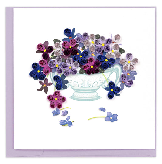 Quilled Greeting Card, "Violet Bouquet"