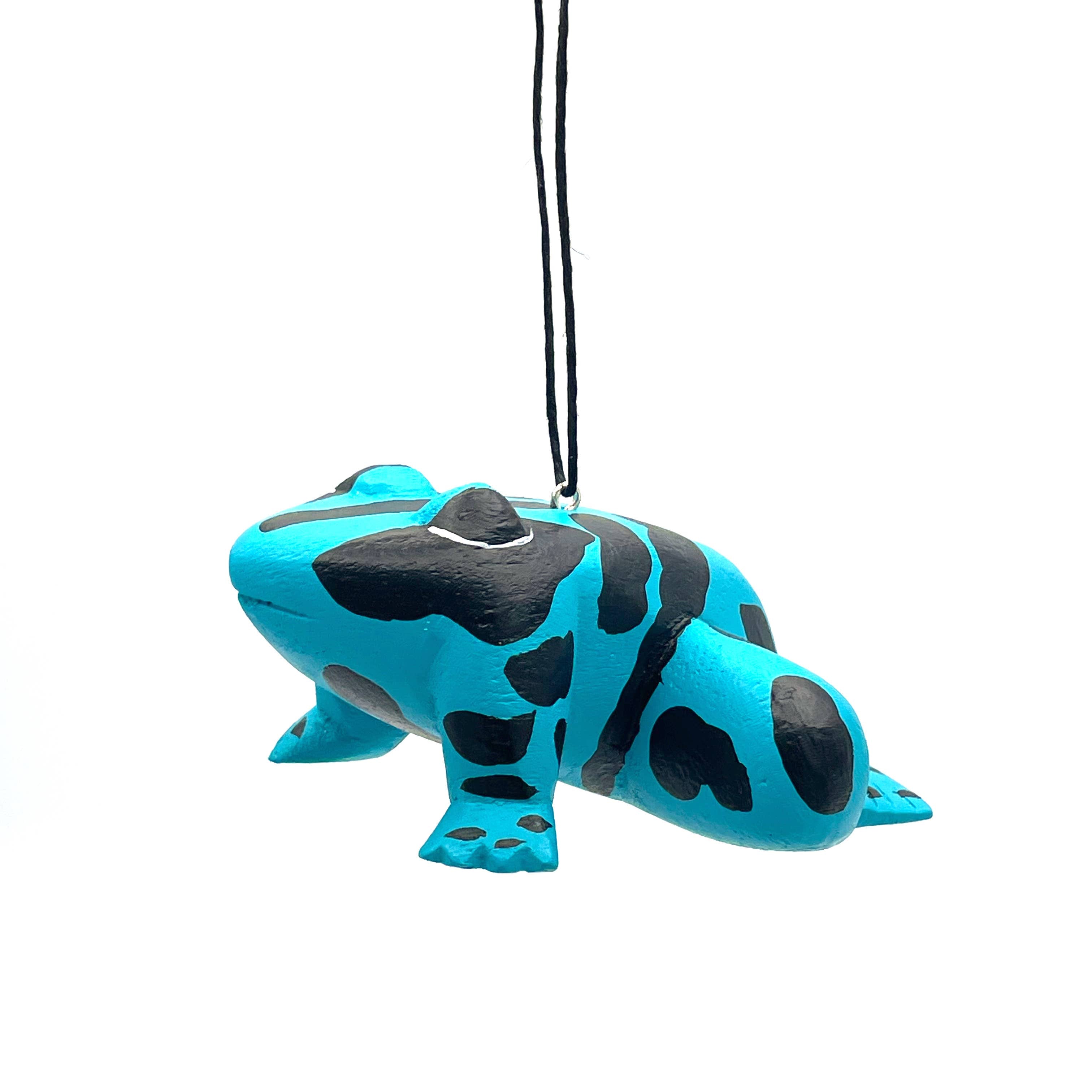 Blue Poison Dart Frog Balsa Ornament