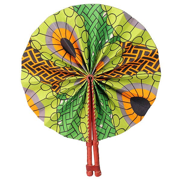 African Cloth Folding Fans