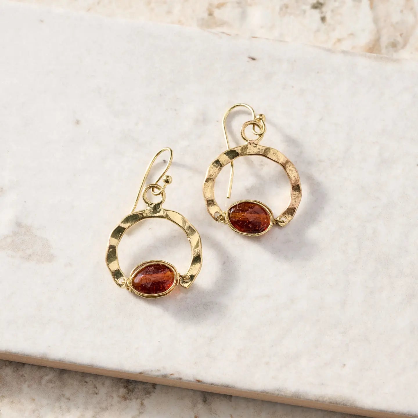 Brass and Glass Beads "Dekhana" Earrings