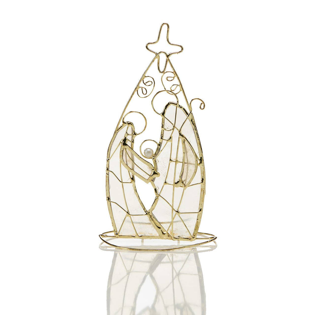Capiz Holy Family Nativity Votive Candle Holder
