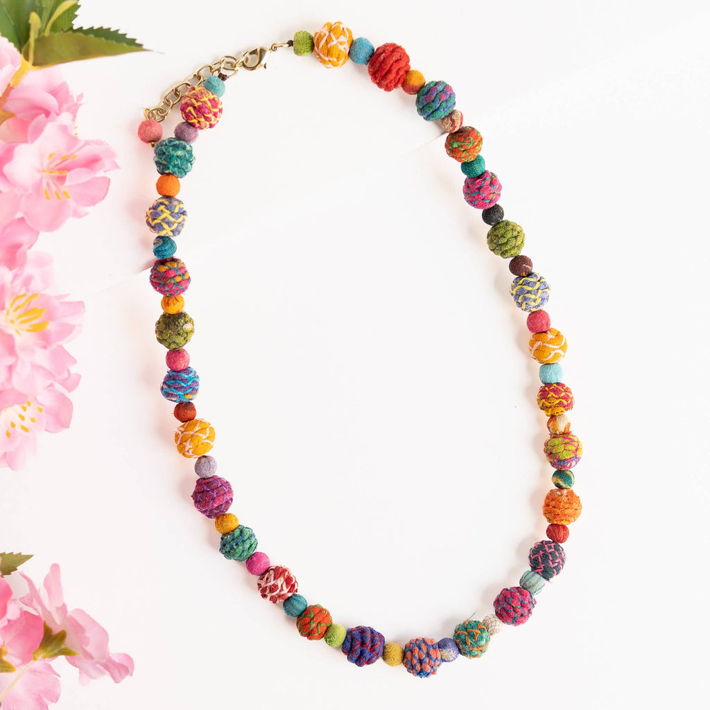 Threaded Kantha Classic Strand Necklace