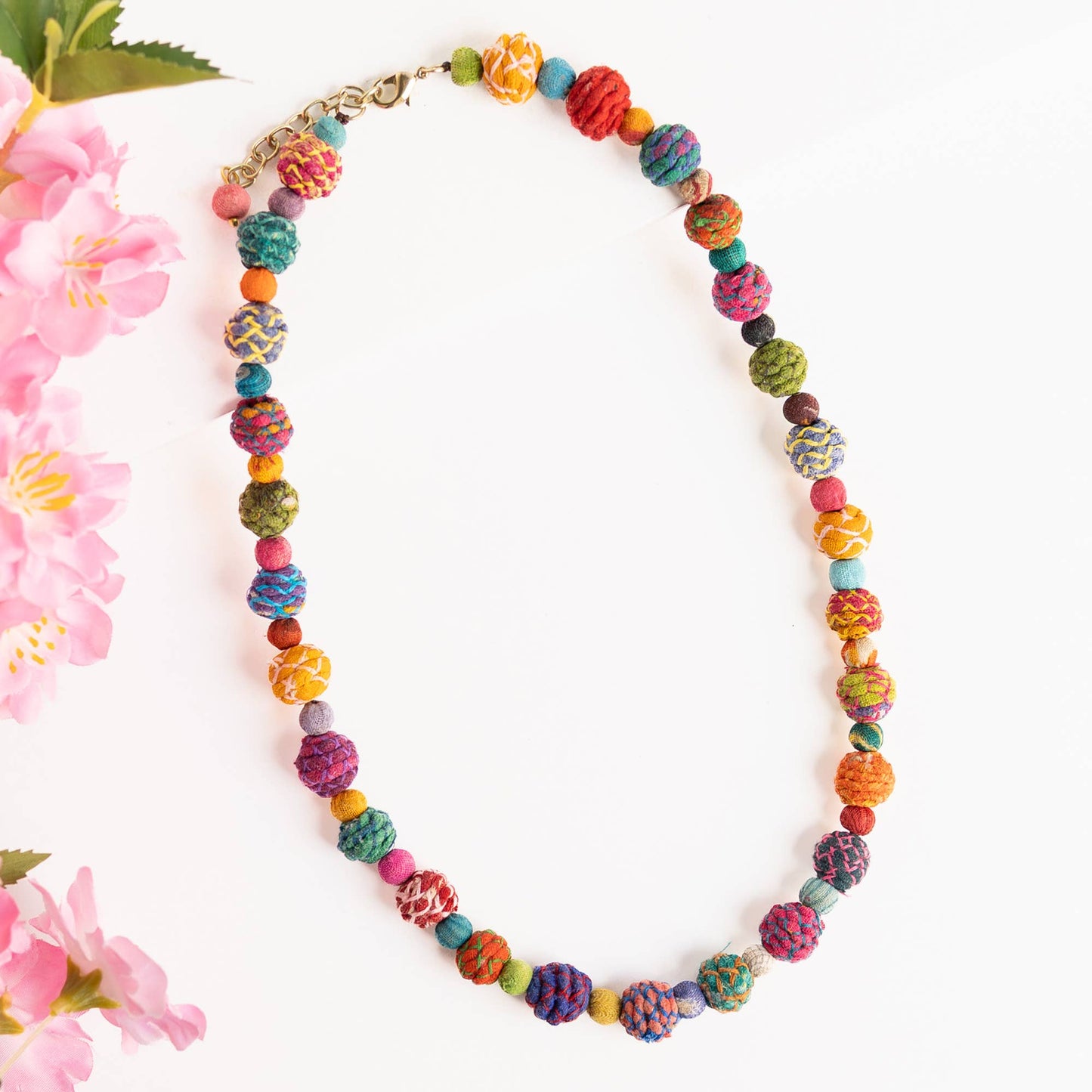 Threaded Kantha Classic Strand Necklace