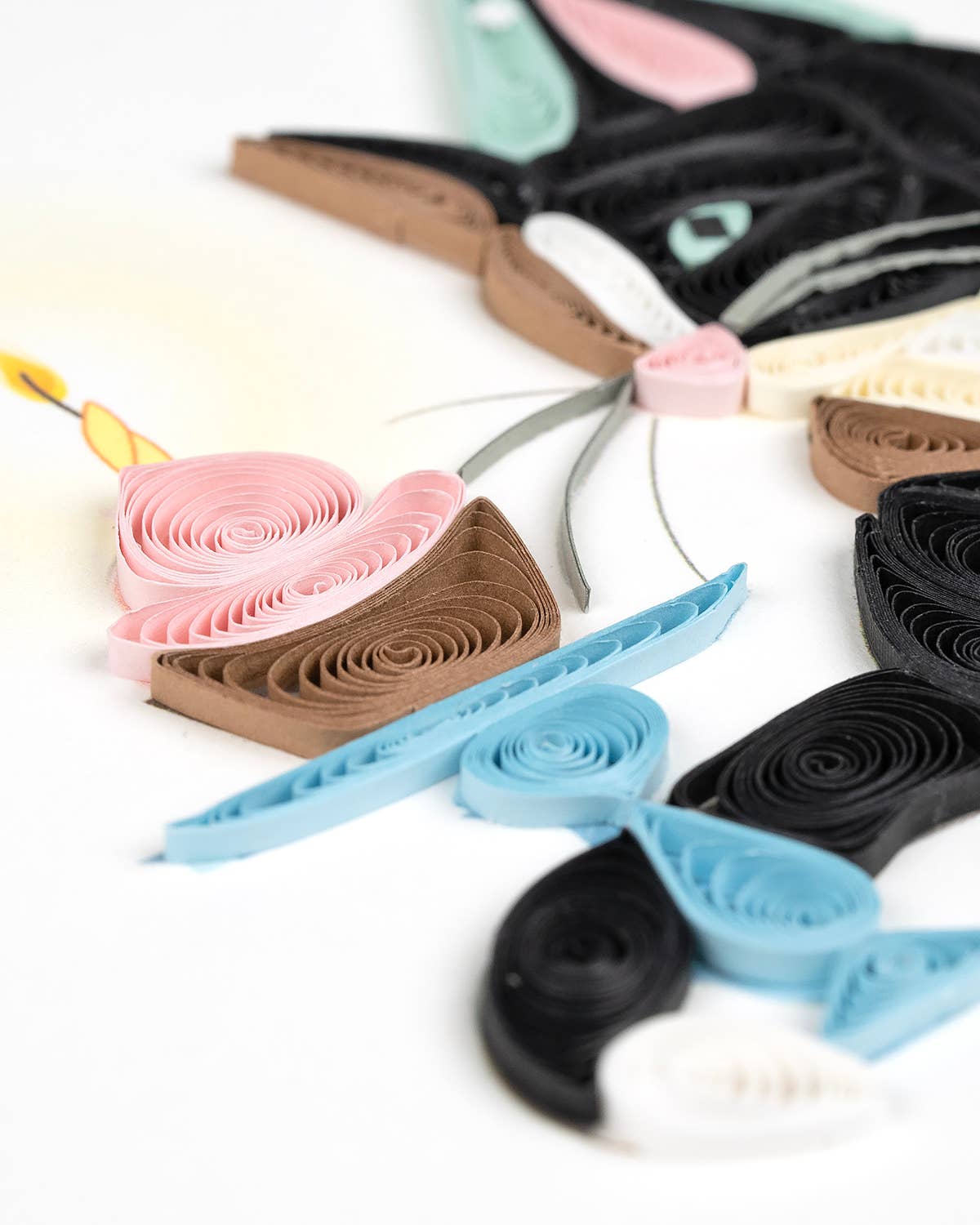 Quilled Greeting Card, "Birthday Cat"