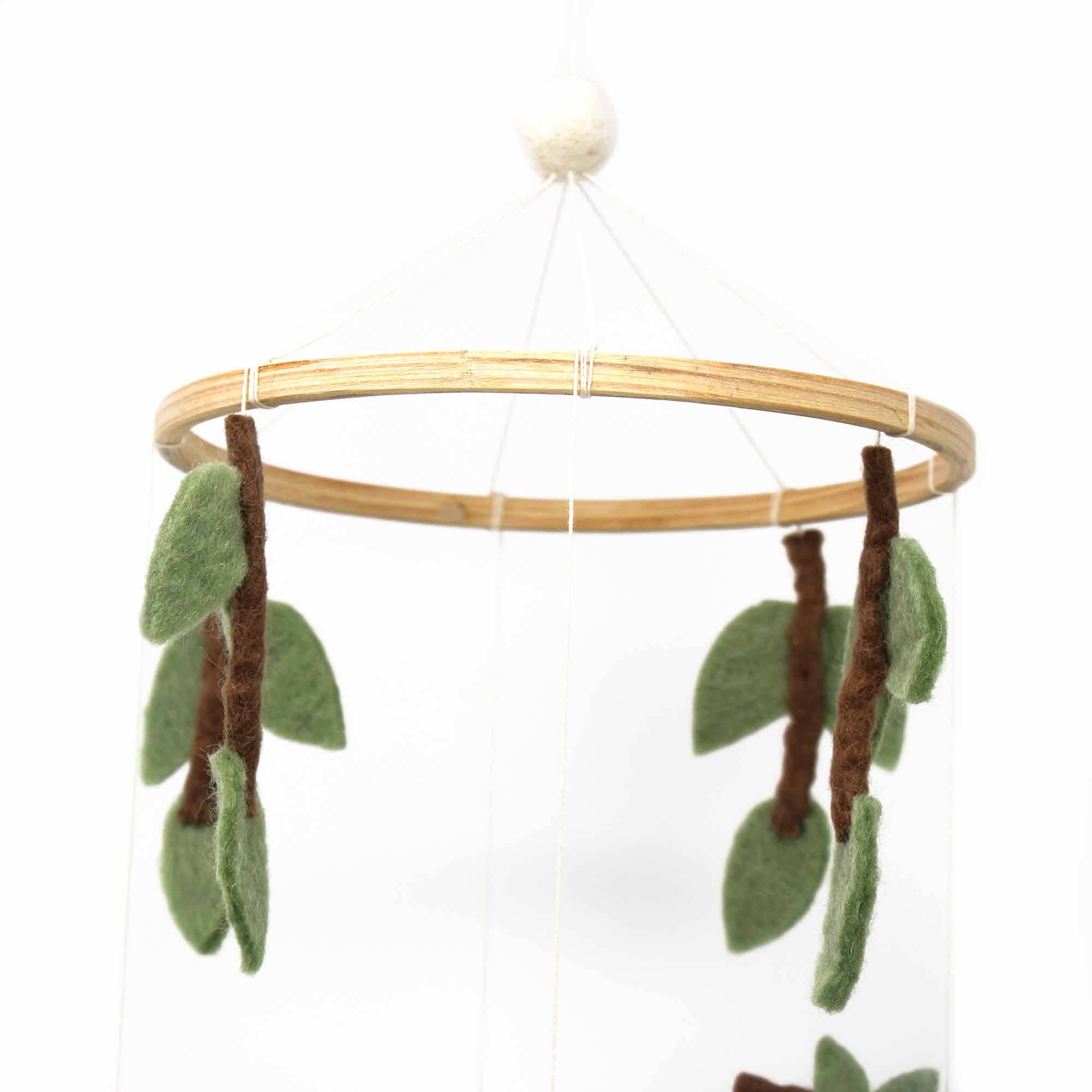 Sleepy Sloth Felt Baby Nursery Felt Mobile