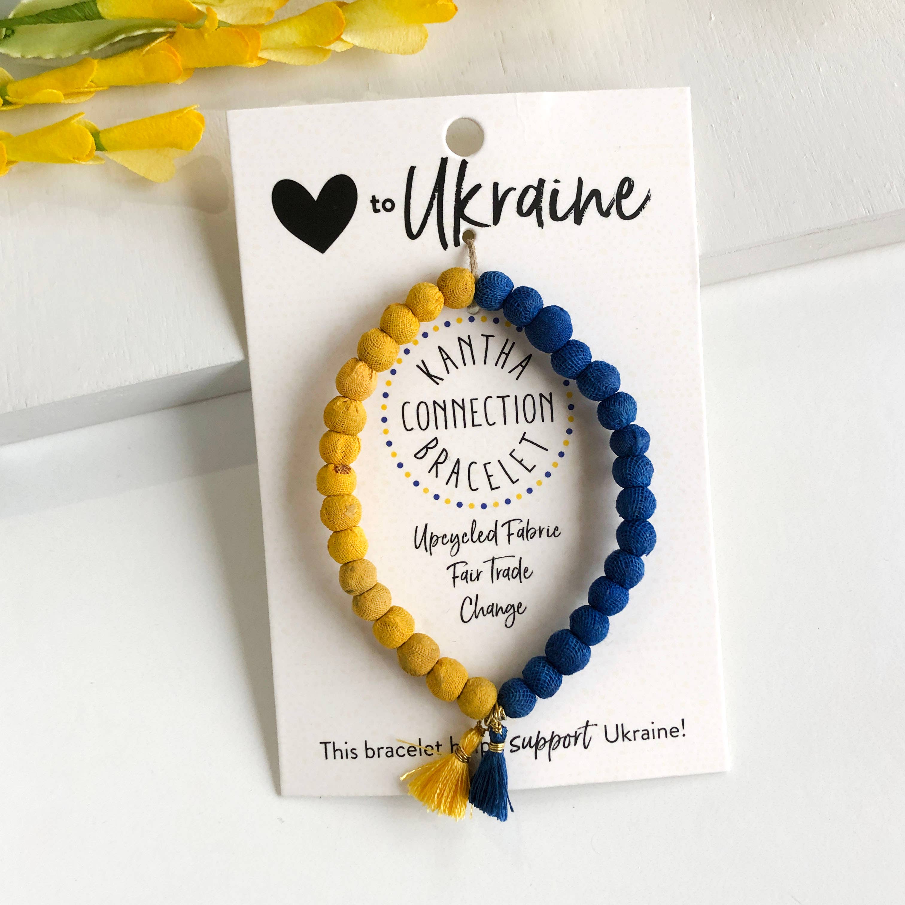 Stretch Bracelet, "Kantha Connection: Ukraine"