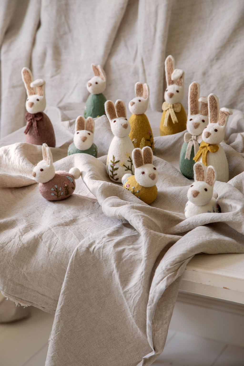 Felted Bunny with a Bow