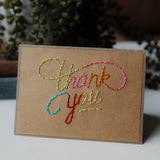 Thank You Hand Stitched Greeting Cards, Variety Set of 10