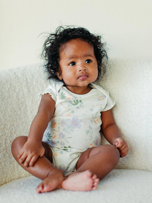 Organic Bodysuit, "Modern Daisy"