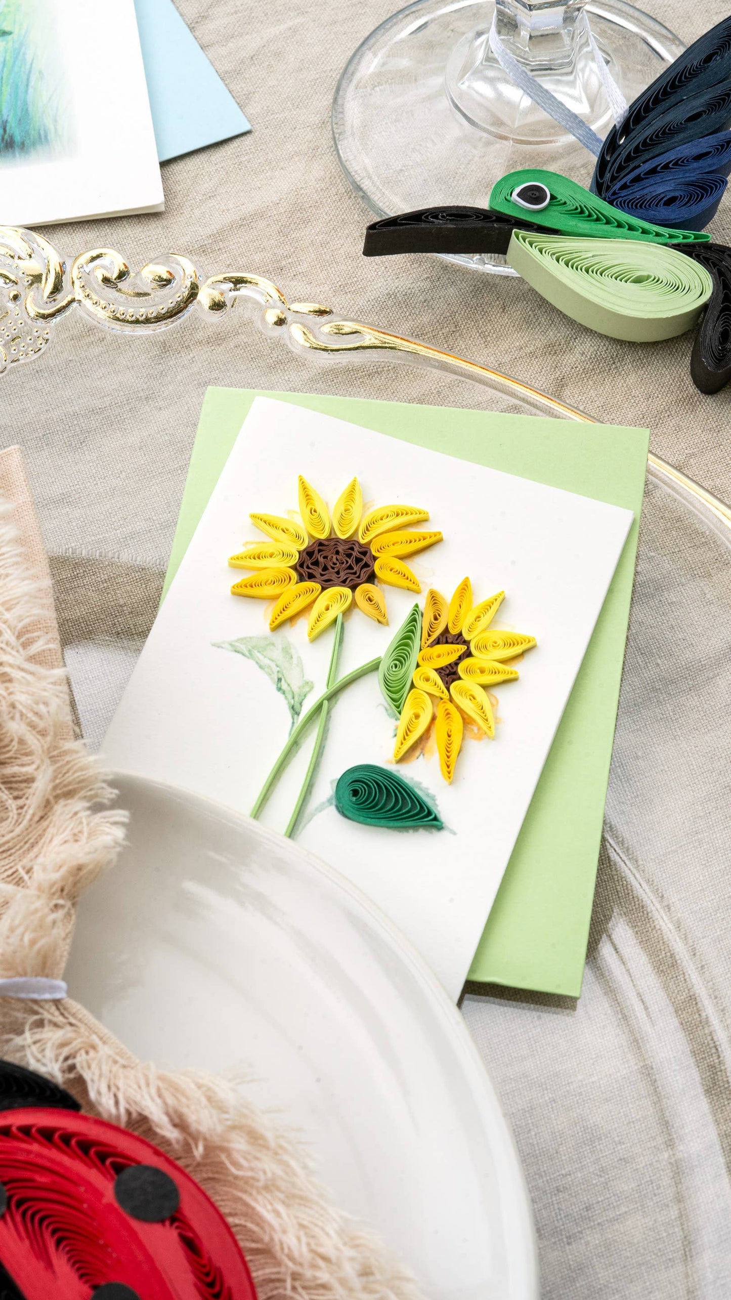 Quilled Gift Enclosure, "Sunflower Bouquet"