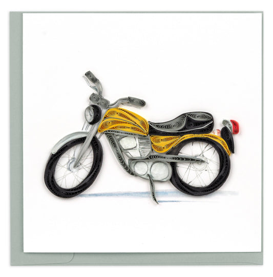 Quilled Greeting Card, "Classic Motorcycle"