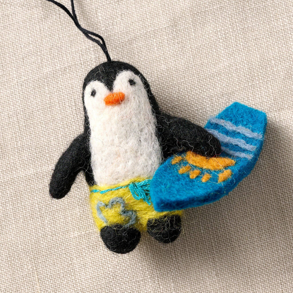 Parsi Surfing Penguin Ornament