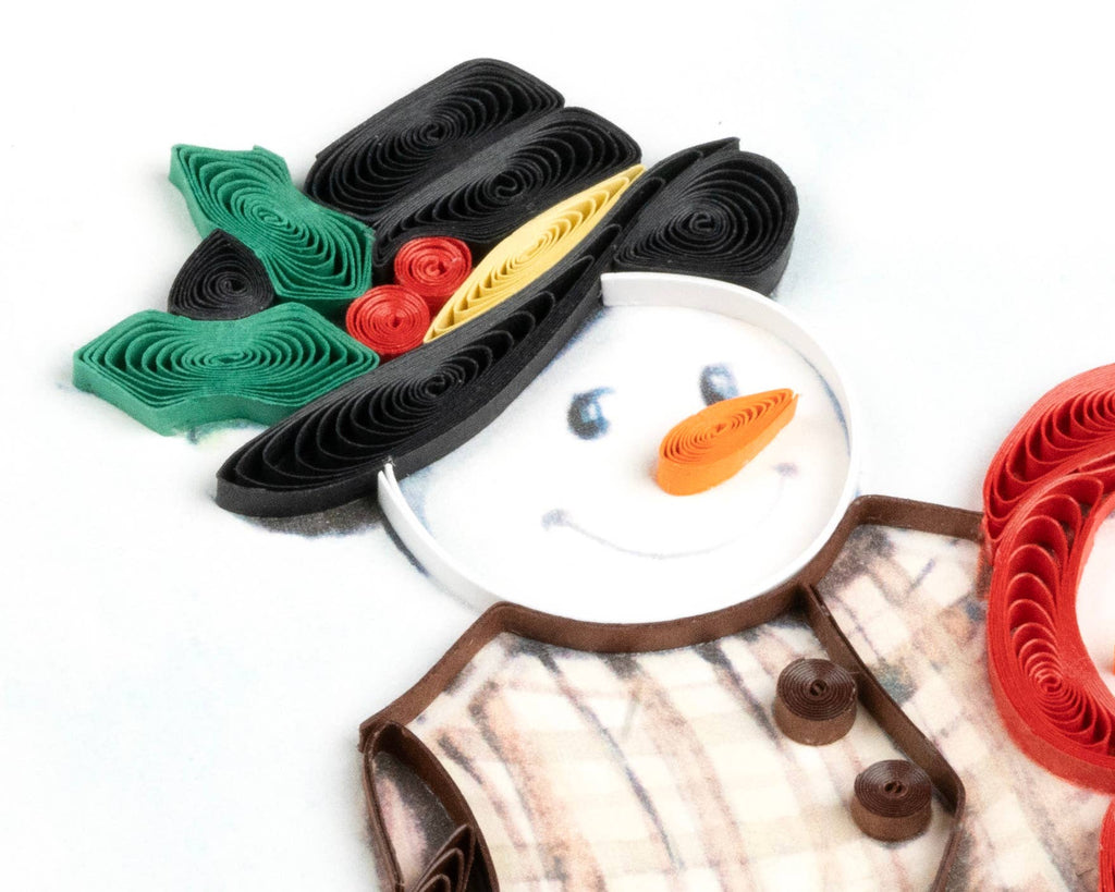 Quilled Greeting Card, "Snowman Family"