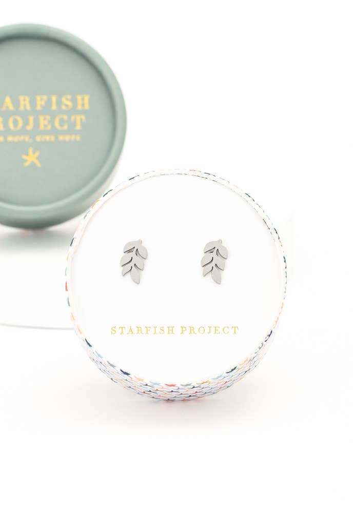 "Rowen" Leaf Stud Earrings