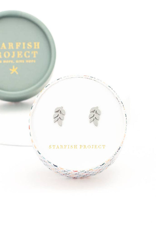 "Rowen" Leaf Stud Earrings