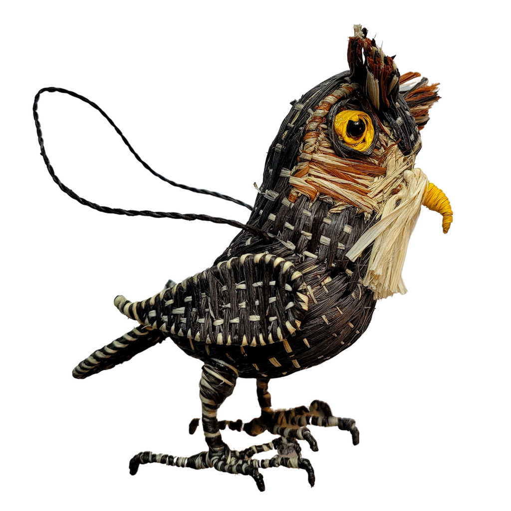 Screech Owl Woven Ornament