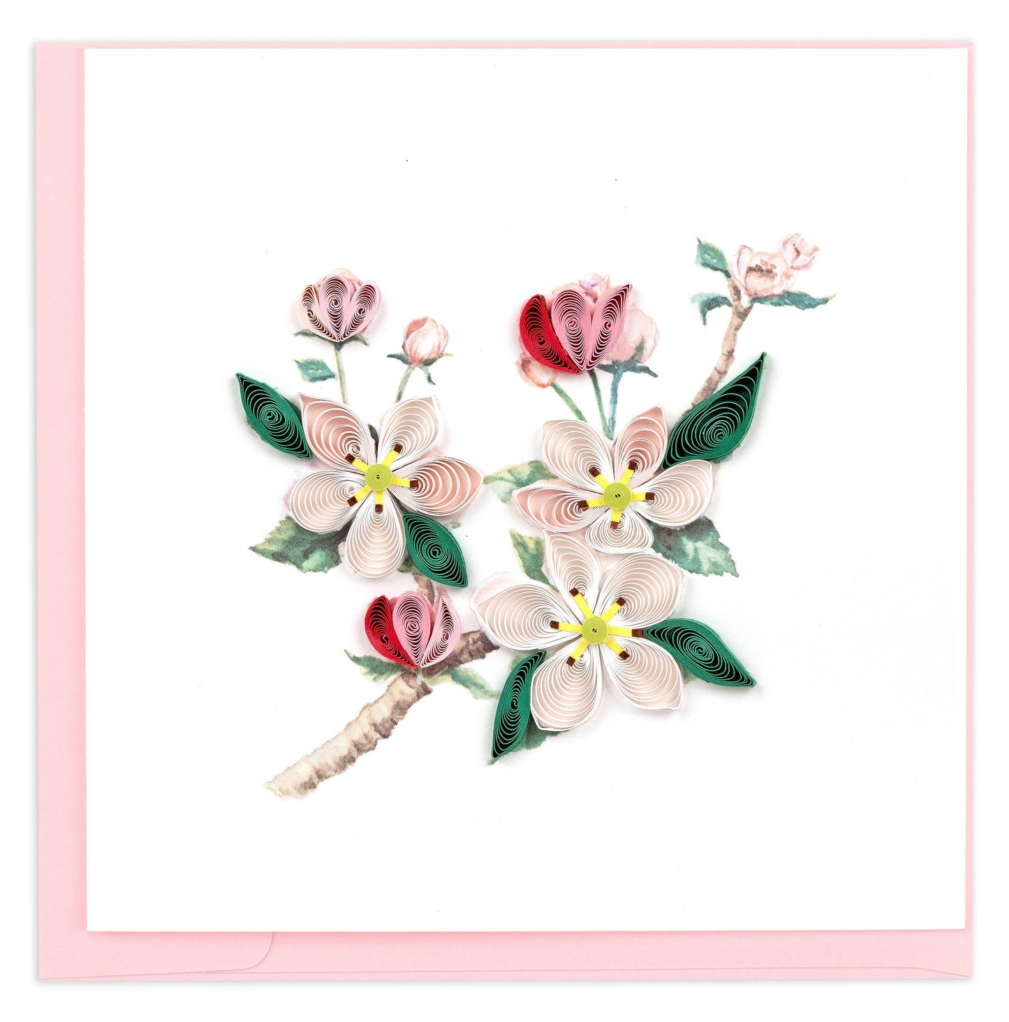 Quilled Greeting Card, "Apple Blossoms"