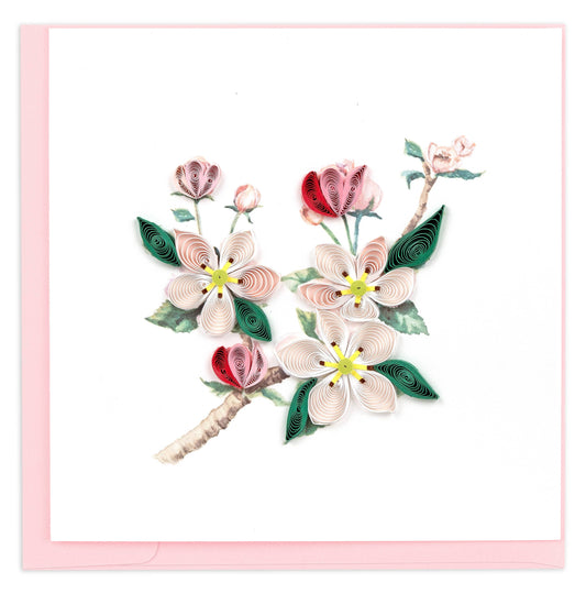 Quilled Greeting Card, "Apple Blossoms"