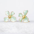 "Hope in Bloom" Flower Earrings in Mint