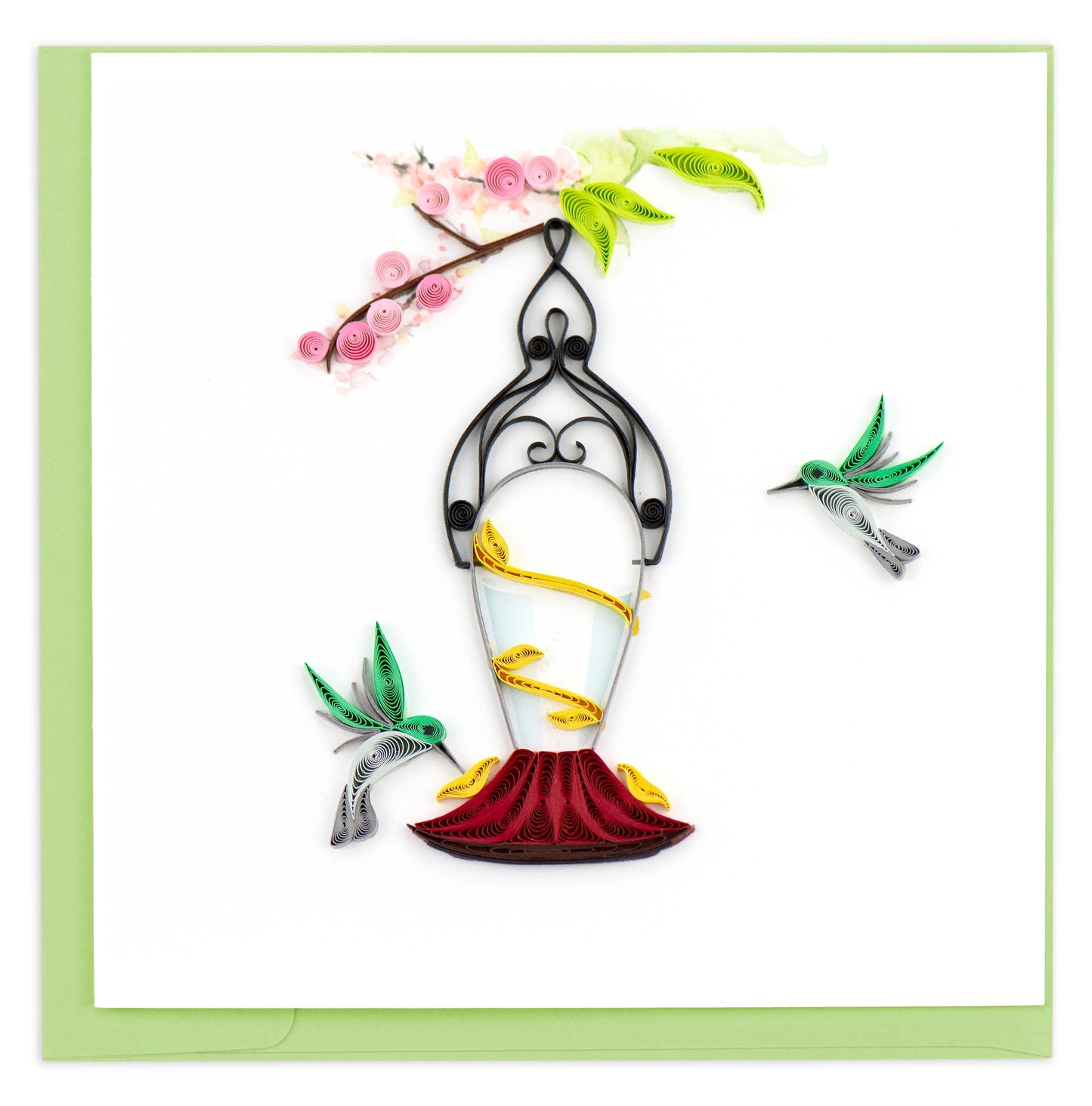 Quilled Greeting Card, "Hummingbird Feeder"