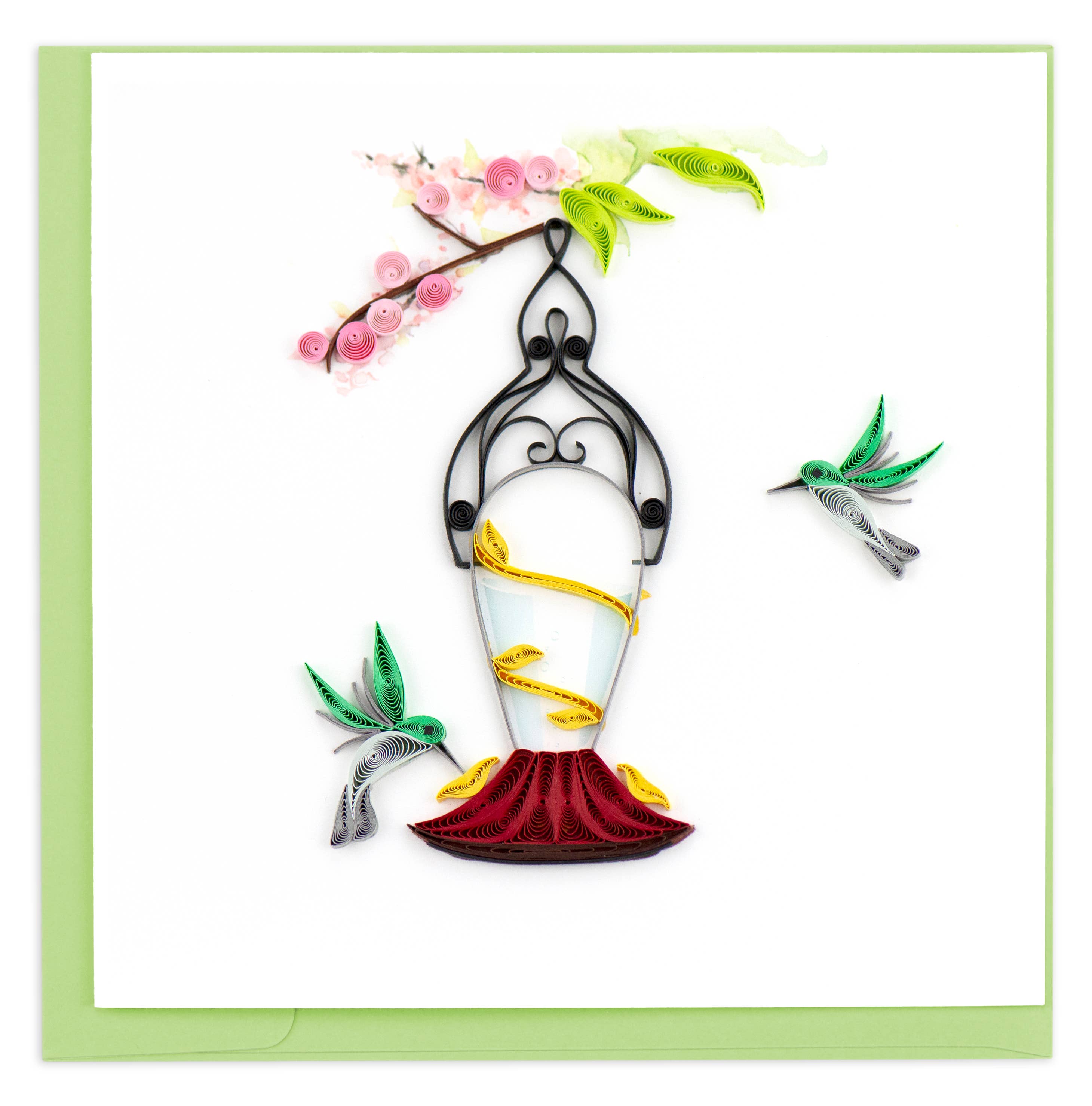 Quilled Greeting Card, "Hummingbird Feeder"