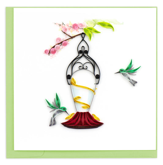 Quilled Greeting Card, "Hummingbird Feeder"