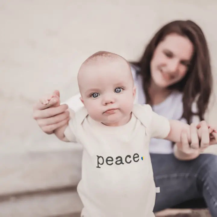 Organic Graphic Bodysuit, "Peace"