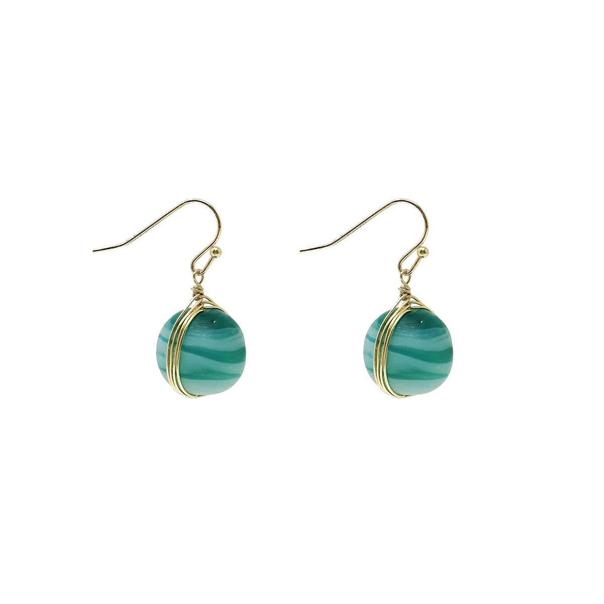 Marbled Glass Drop Earrings