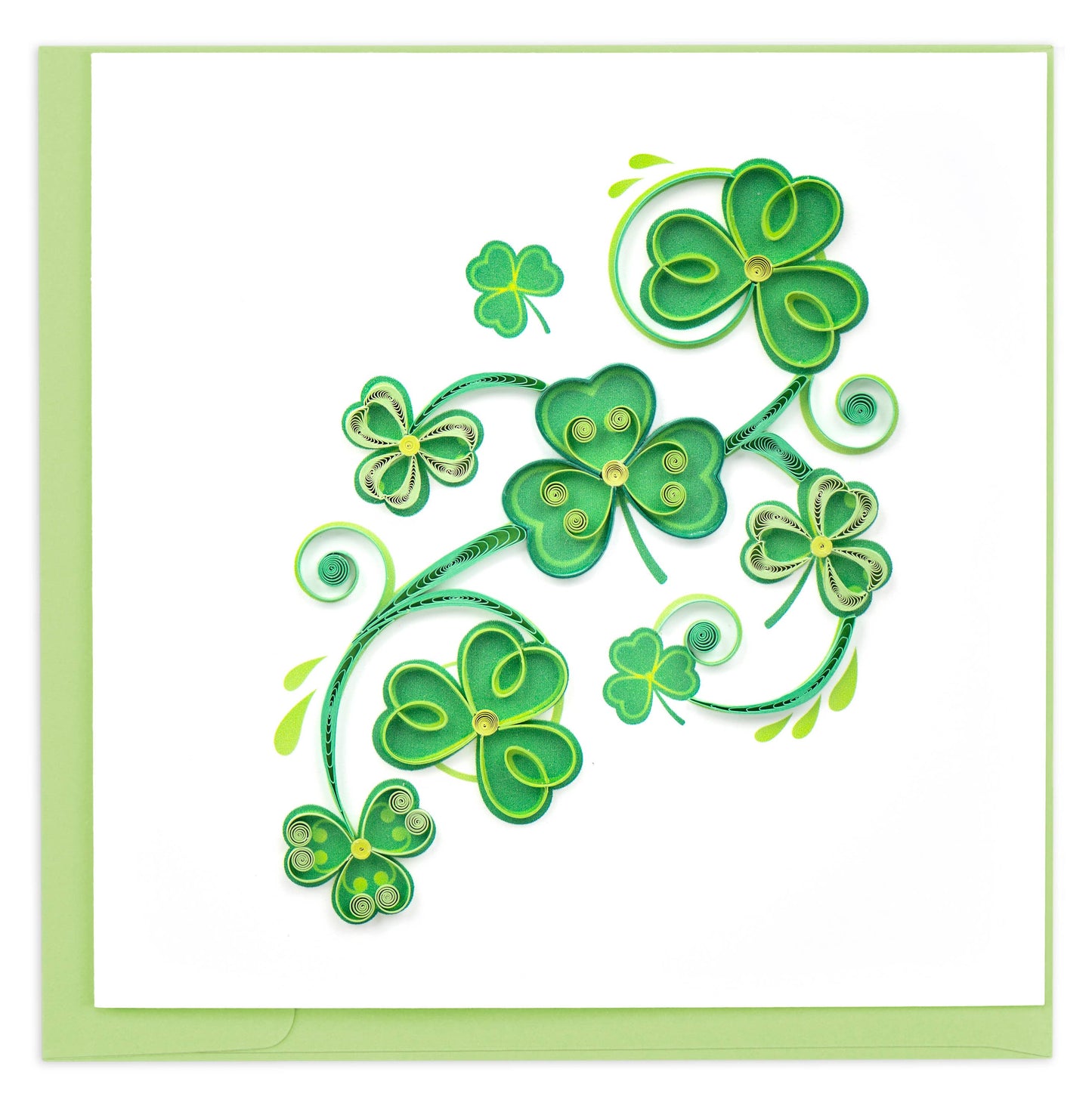 Quilled Greeting Card, "Shamrocks"