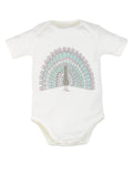 Organic Graphic Bodysuit, "Peacock"