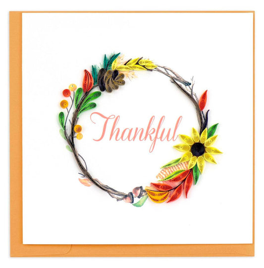 Quilled Greeting Card, "Thankful Wreath"