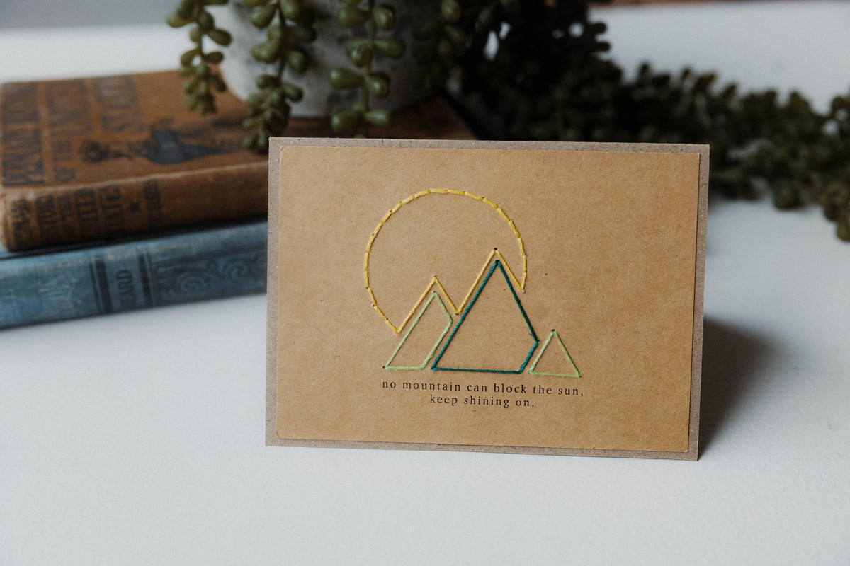 Keep Shining On Hand Stitched Greeting Card