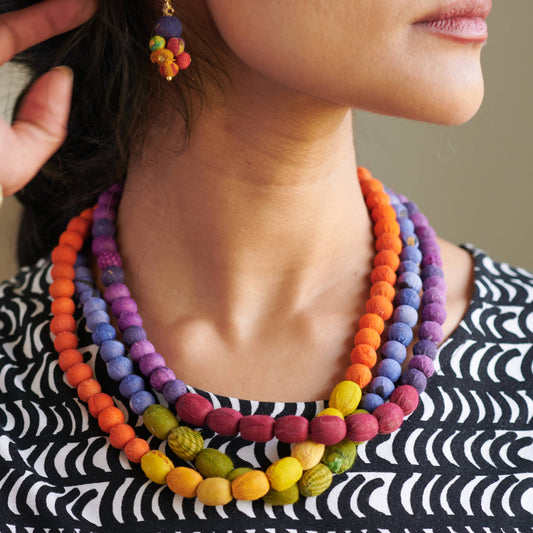 Kantha Couplet Necklace