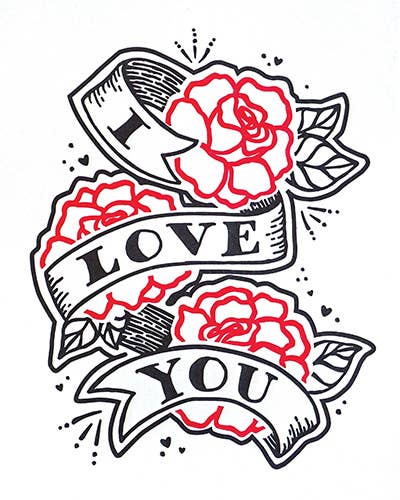 Recycled Paper Cards, "Tattoo Love"