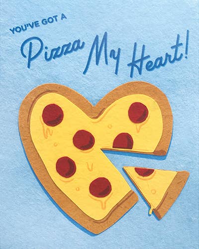 Recycled Paper Cards, "Pizza My Heart"