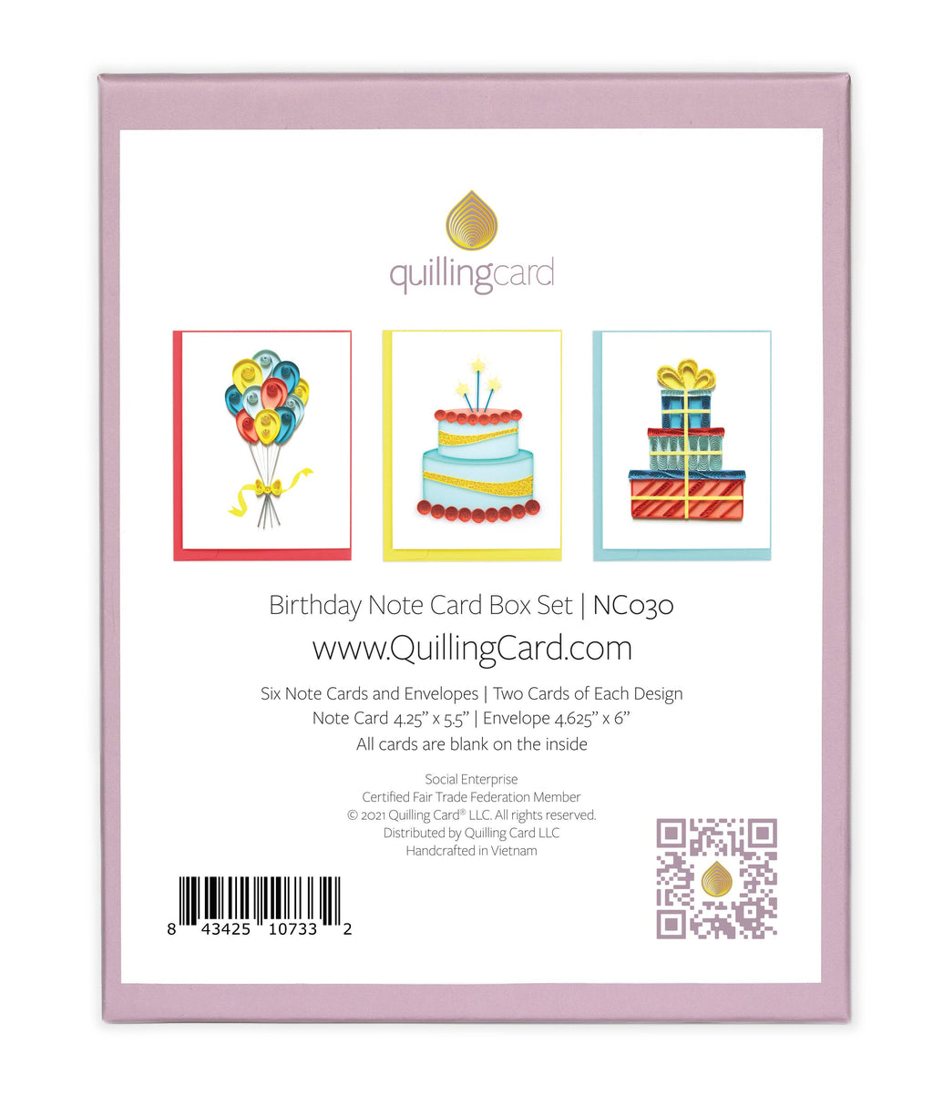 Quilled Note Card Box Set - Birthday