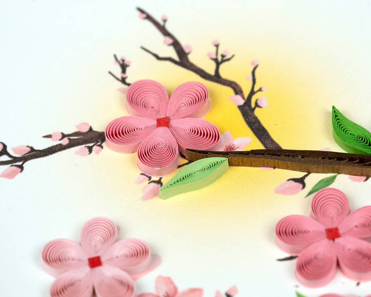 Quilled Greeting Card, "Cherry Blossoms"