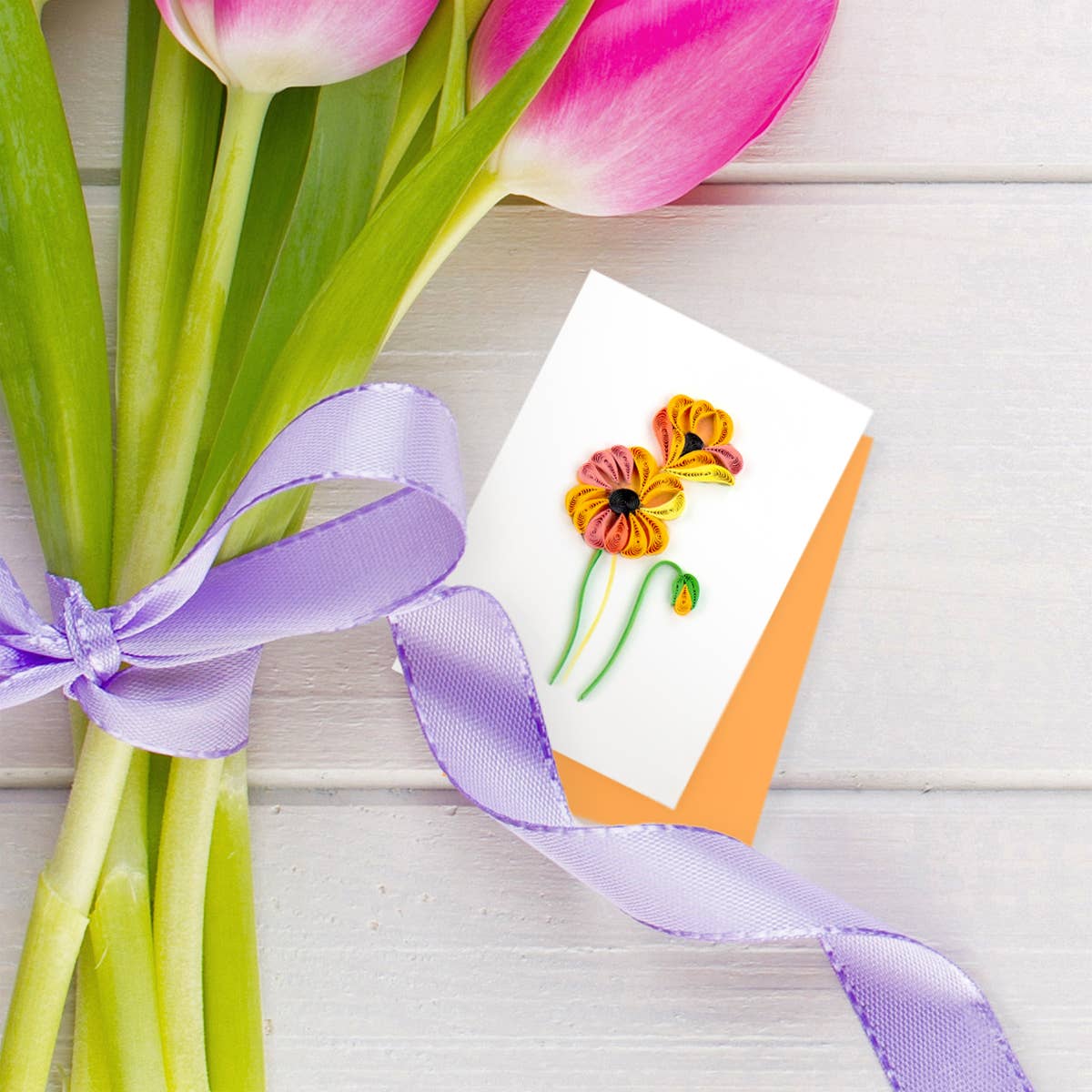 Quilled Gift Enclosure, "Poppies"