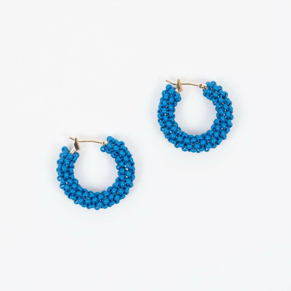 Pop of Color Beaded Hoop Earring