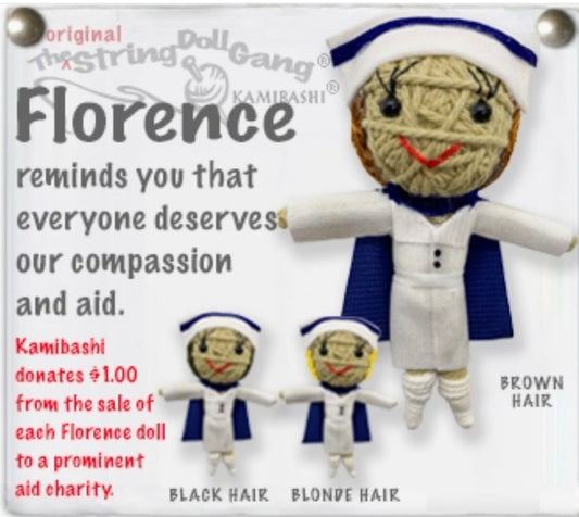 Keychain String Doll, "Florence the Nurse"