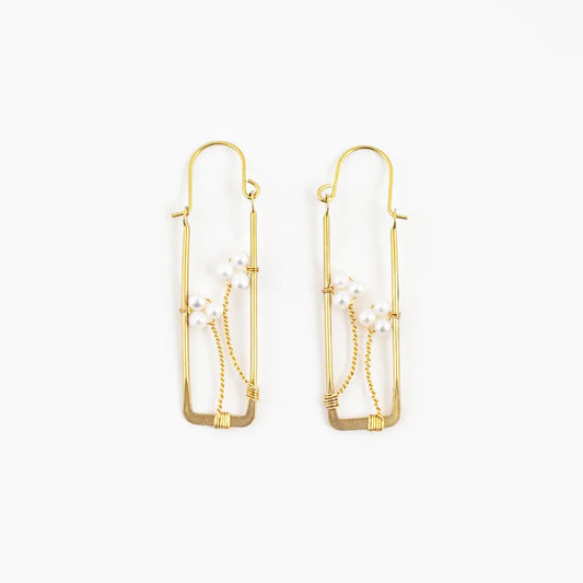 Earrings, Framed Pearl