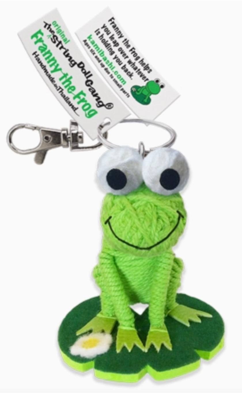 Keychain String Doll, "Franny the Frog"