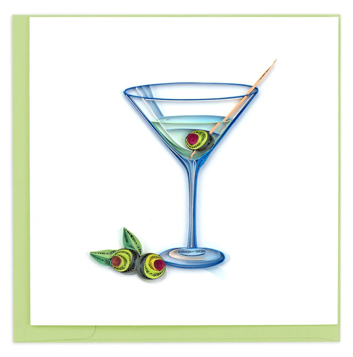 Quilled Greeting Card, "Gin Martini"