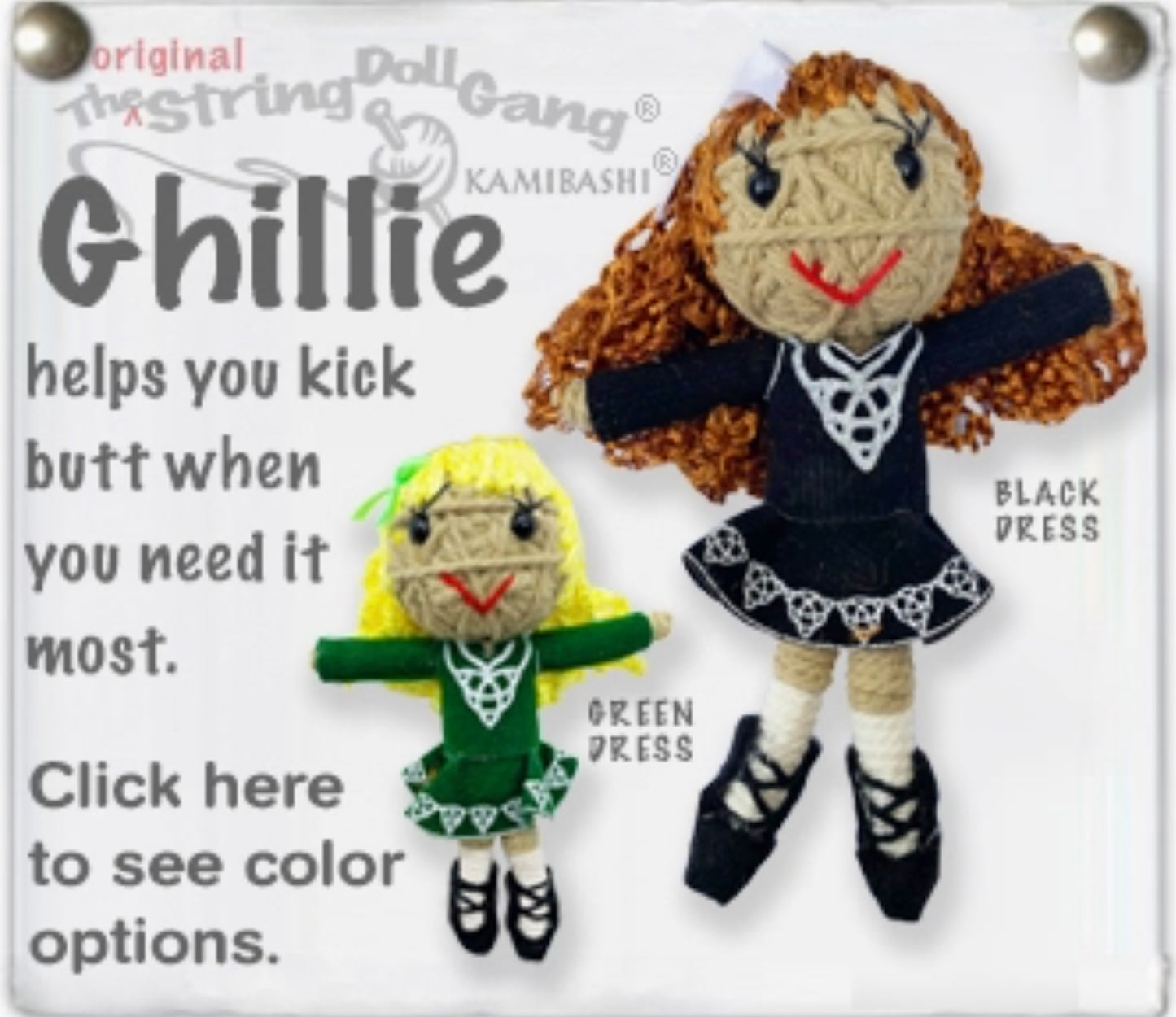 Keychain String Doll, "Ghillie the Irish Dancer"
