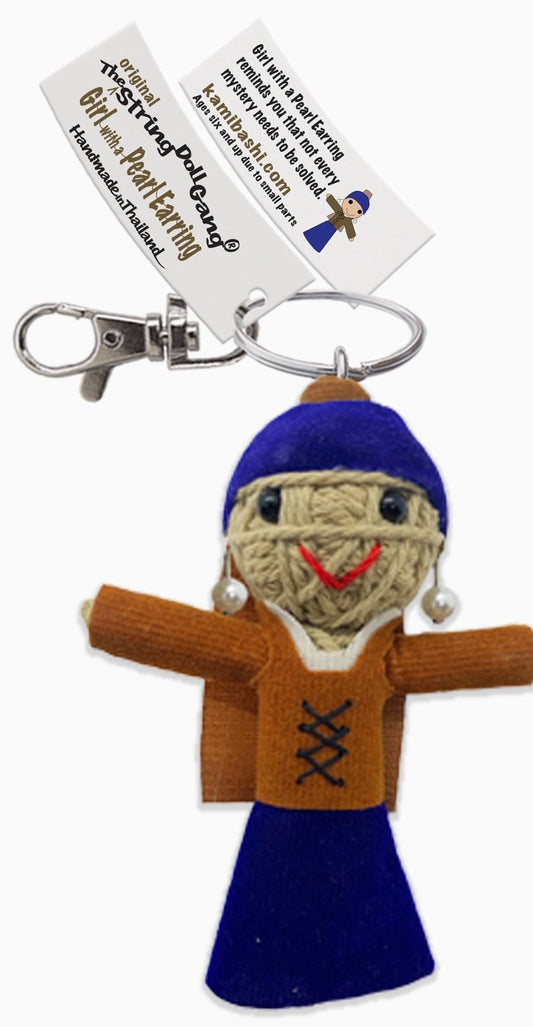 Keychain String Doll, "Girl with a Pearl Earring"