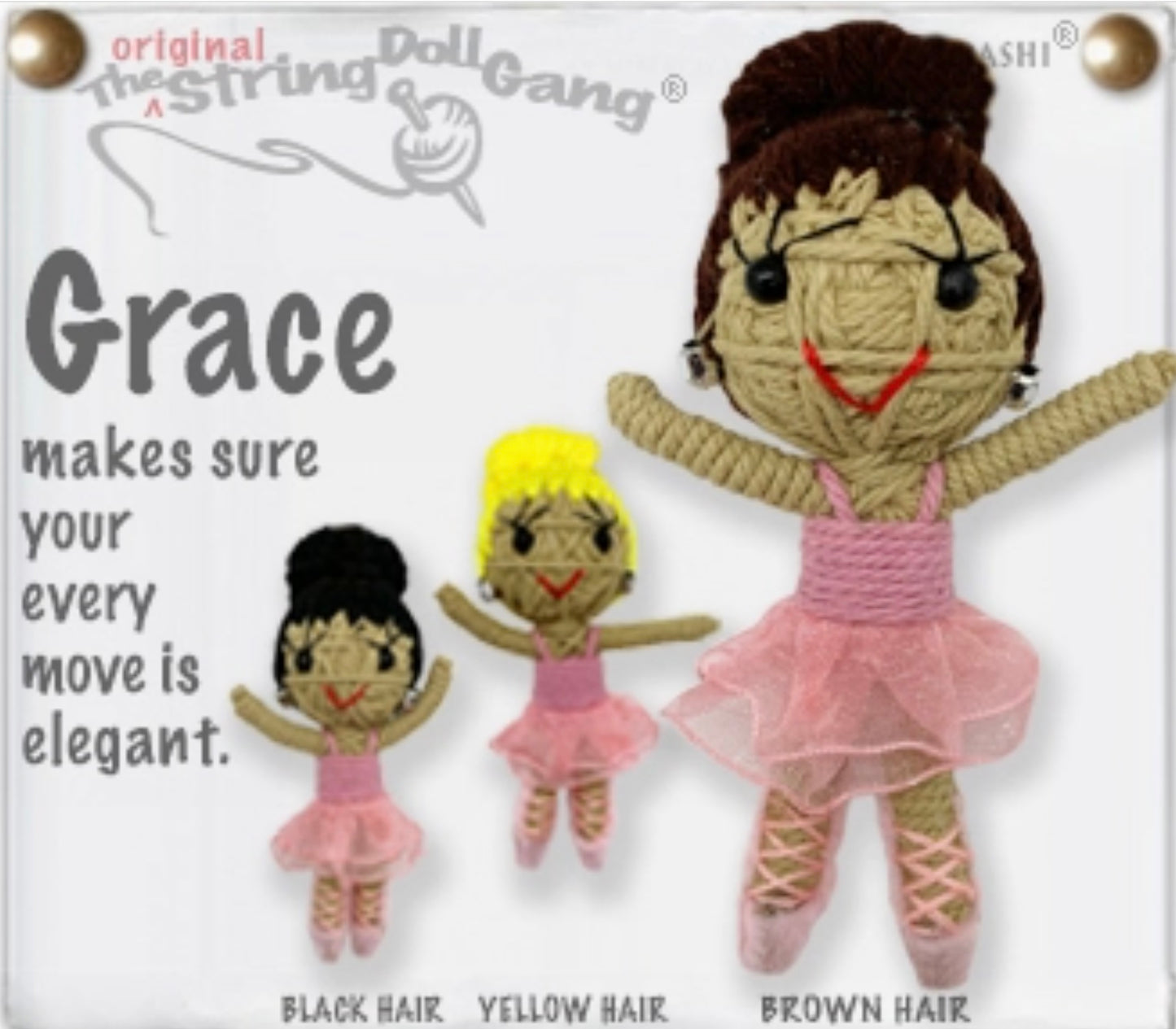 Keychain String Doll, "Grace the Dancer"