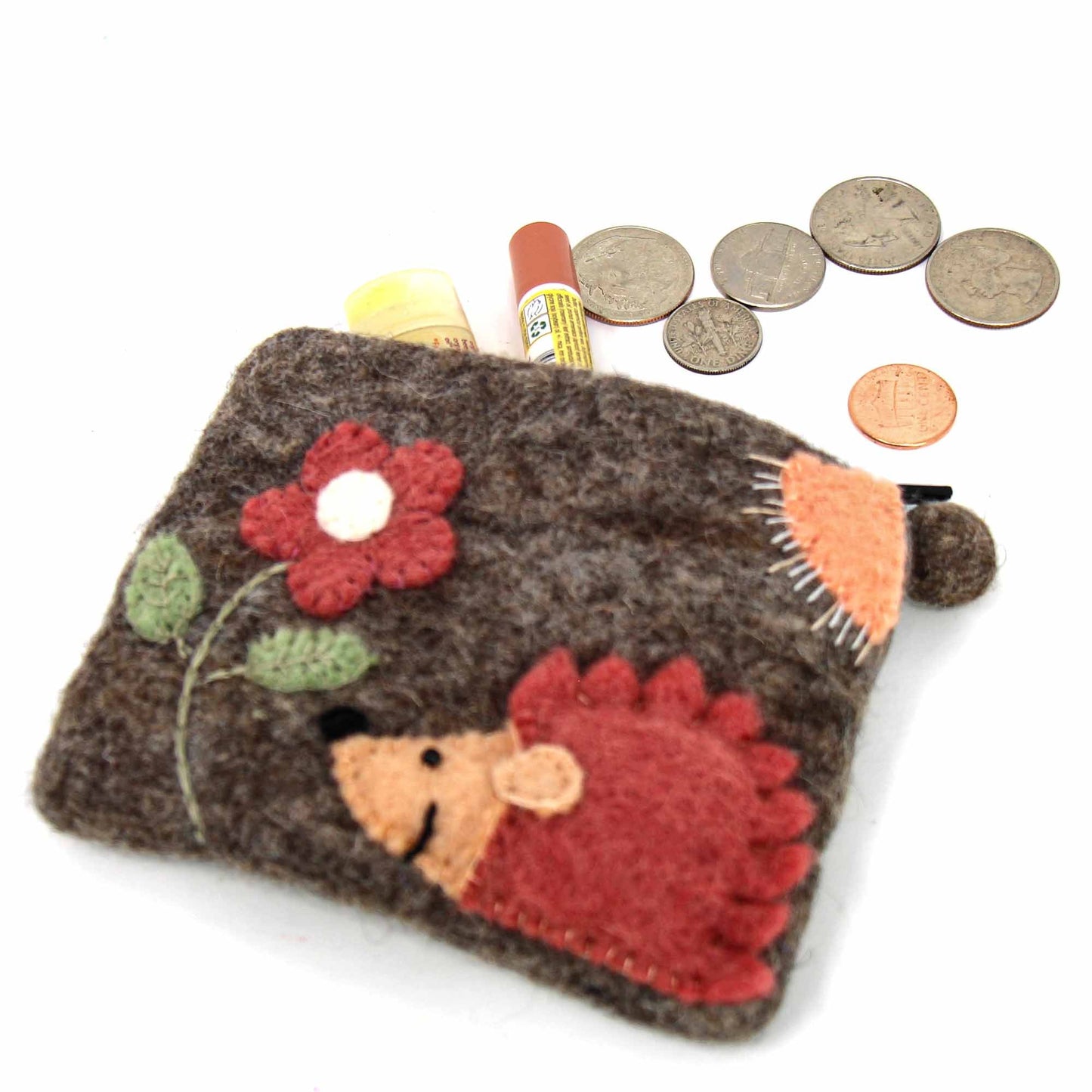 Hedgehog Felt Coin Purse