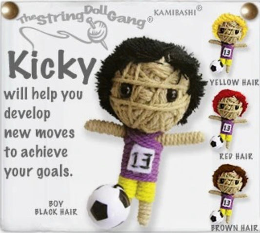 Keychain String Doll, "Kicky the Soccer Player (Boy)"