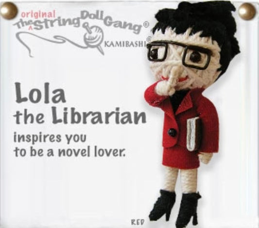 keychain String Doll, "Lola the Librarian"