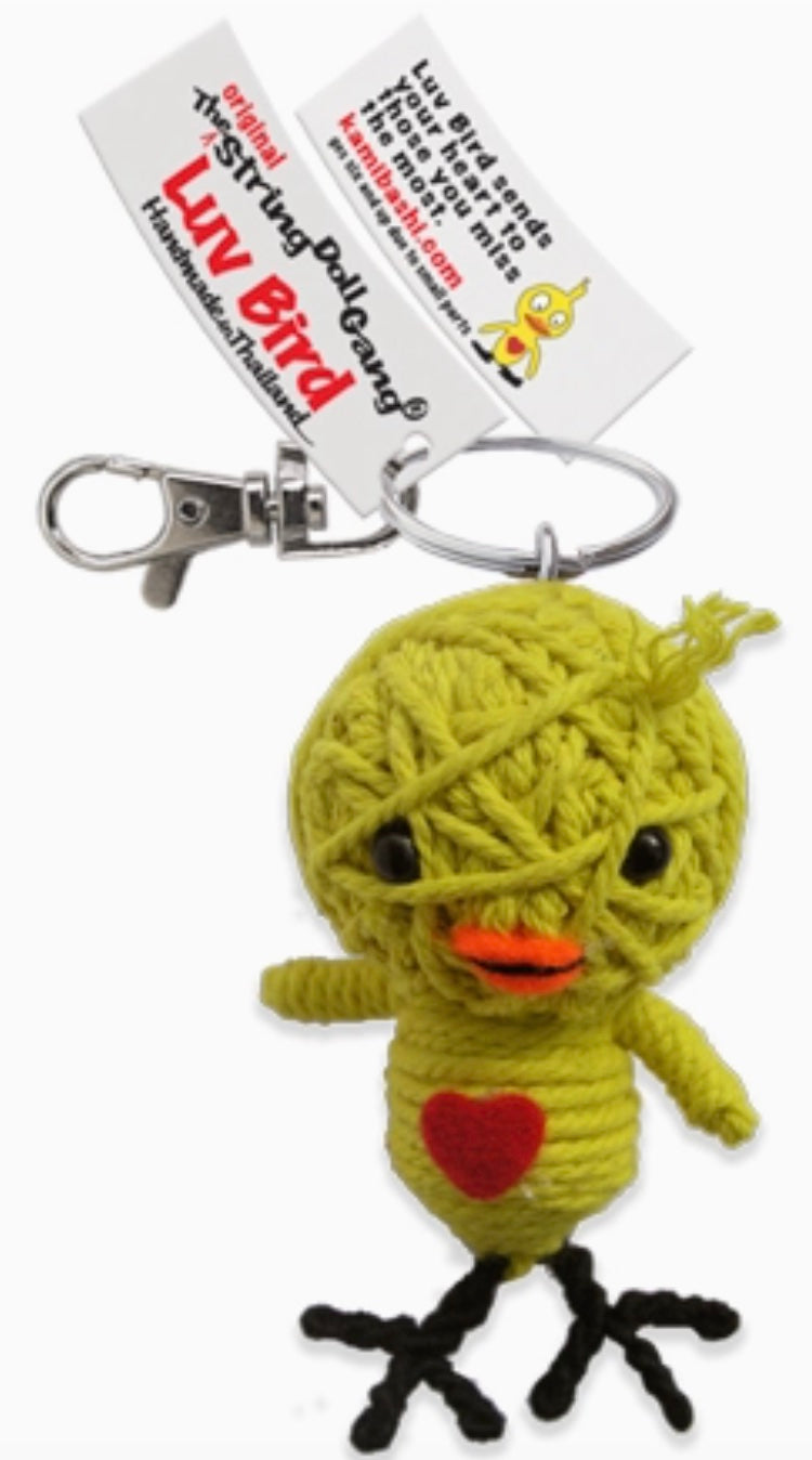 Keychain String Doll , "Luv Bird"